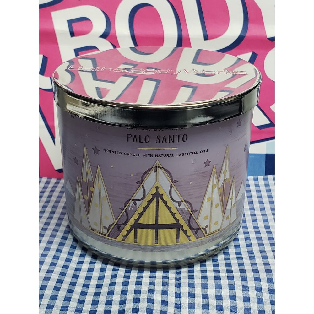 BBW Palo Santo Holiday Packaging Large 3 Wick Candle Home Fragrance